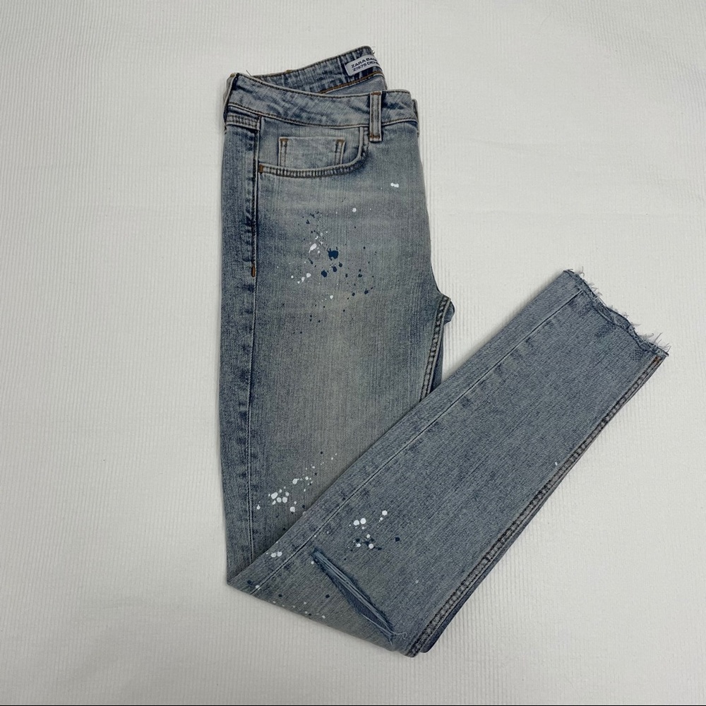 Mid Rise Skinny Paint Splattered Jeans 🎨